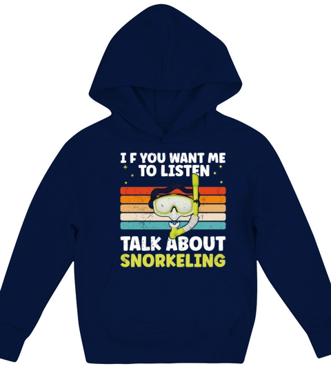 Funny Snorkeling Dive Design For Snorkeler Cool Kids Hoodie