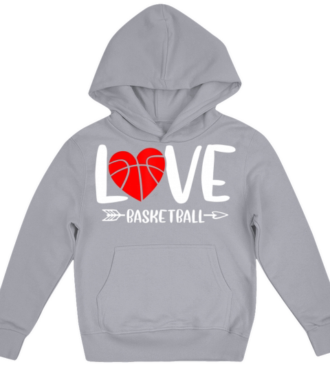 Funny Valentines Day Hearts Basketball Lover Kids Hoodie