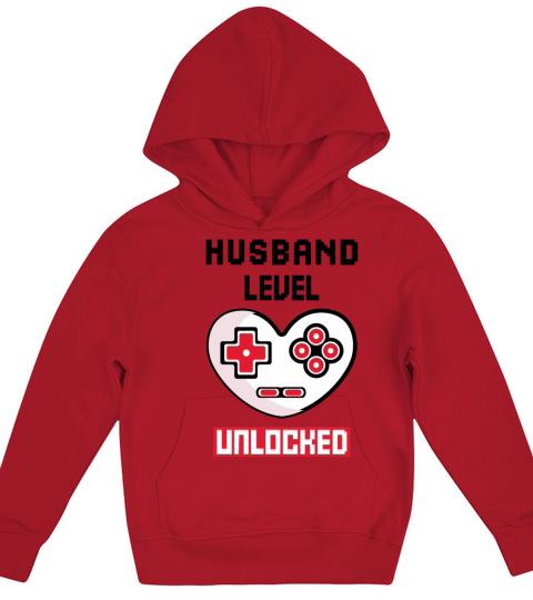 Funny Valentines Day Husband Level Unlocked Kids Hoodie