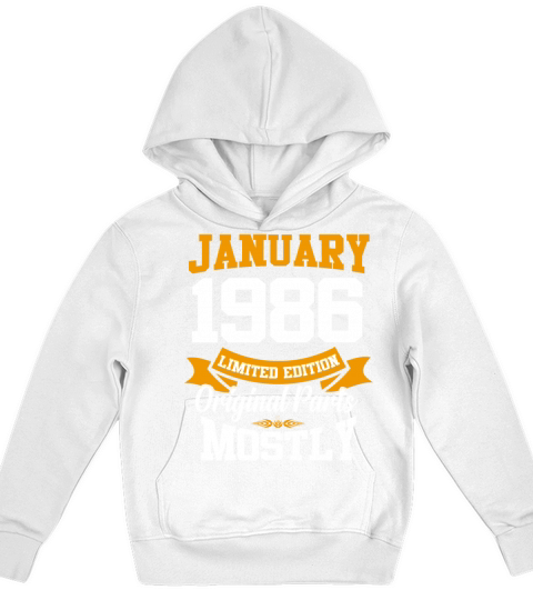 January 1986 Limited Edition Birthday Present Kids Hoodie