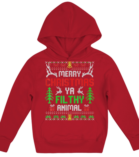 Merry Christmas Animal Filthy Ya Kids Hoodie