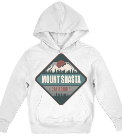 Mount Shasta California US Vintage Hiking Design Kids Hoodie