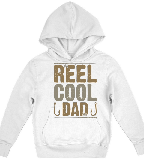 Reel Cool Dad Fishing Vintage Fathers Day Fishing Kids Hoodie