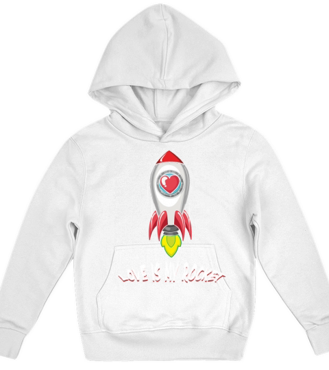 Rocket Valentine Quote Hearts Day Valentines Kids Hoodie