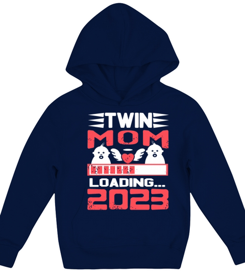 Womens Twin Mama Twin Mom to Be Pregnancy Kids Hoodie