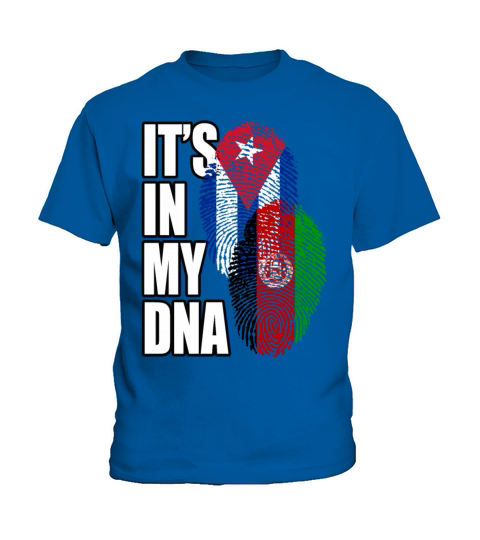 Afghan And Cuban Mix Heritage DNA Flag Kids T-Shirt