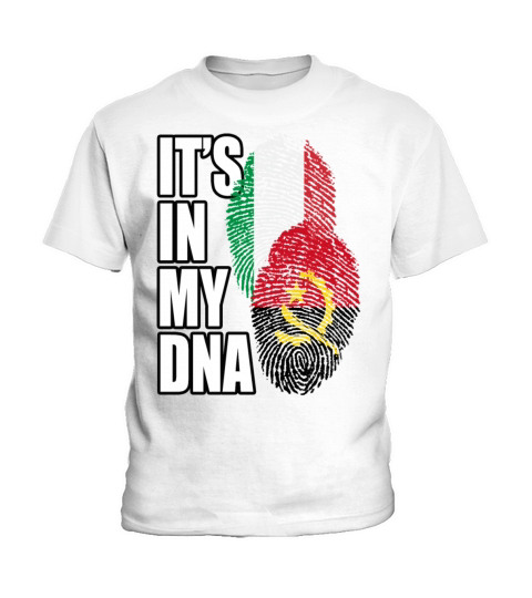 Angolan And Italian Mix Heritage DNA Flag Kids T-Shirt