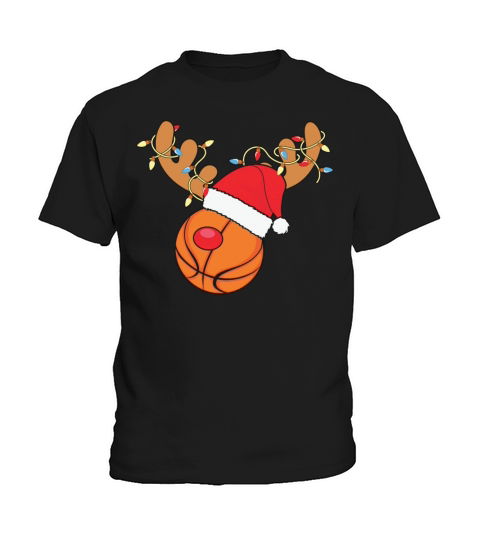 Basketball Football Christmas Hat Lights Kids T-Shirt