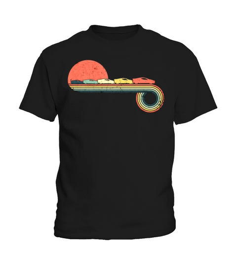 Car Sportscar Retro Vintage Sunset Rainbow Color Kids T-Shirt
