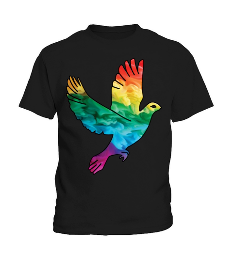 Colorful Rainbow Dove With Smoke And Fog Kids T-Shirt