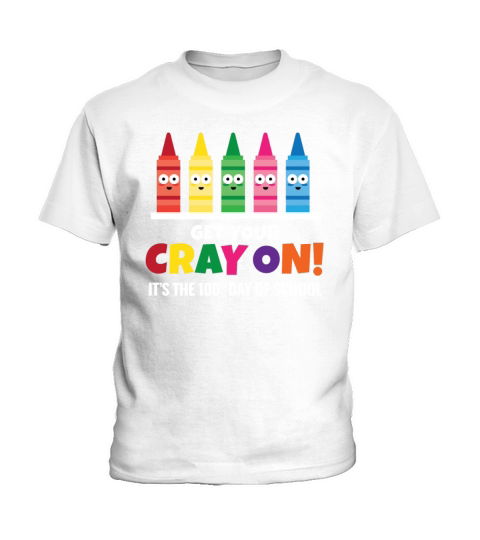 Crayon Pun One Hundred Days of School Design Kids T-Shirt