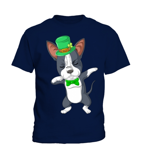 dabbing boston terrier st patricks day Kids T-Shirt