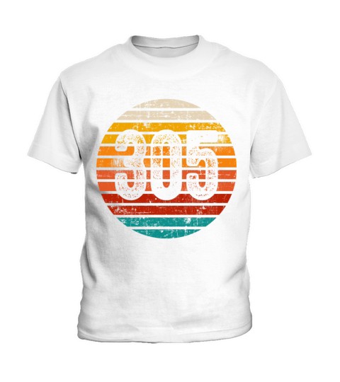 Distressed Vintage Sunset 305 Area Code Kids T-Shirt