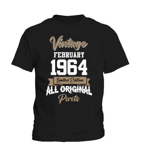 February 1964 Vintage Birthday Present Kids T-Shirt