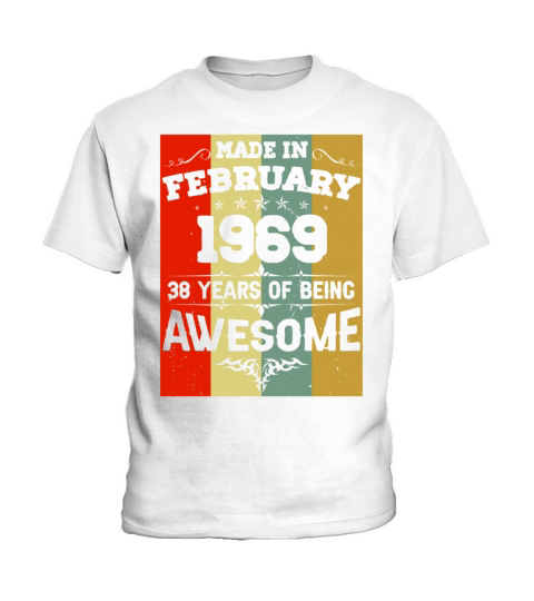 February 1969 Vintage Birthday Present Kids T-Shirt