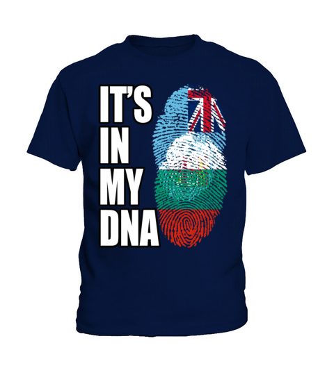 Fijian And Bulgarian Mix Heritage DNA Flag Kids T-Shirt