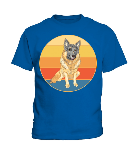 German Shepherd Dog Breed Vintage Retro Sunset Kids T-Shirt