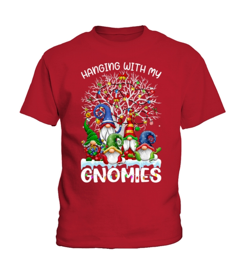 Hanging With My Gnomies Nordic Santa Gnome Christm Kids T-Shirt