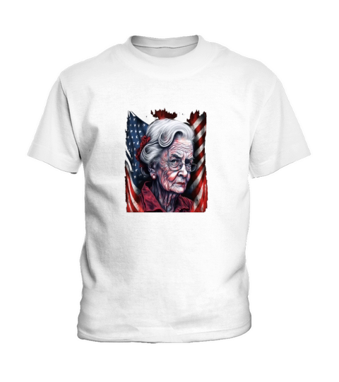 Retired Military Vintage Veteran American Mom Kids T-Shirt