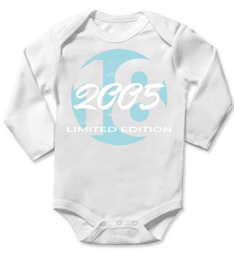18th birthday boys girls 18 years 2005 vintage Long Sleeve Baby One-Piece