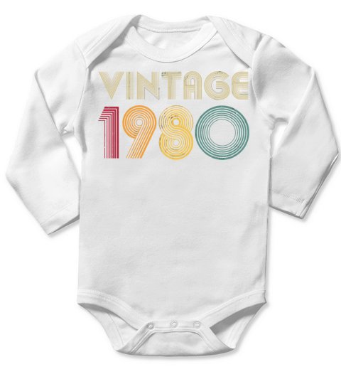 1980 40Th Birthday Vintage Retro Men Women 40 Year Long Sleeve Baby One-Piece