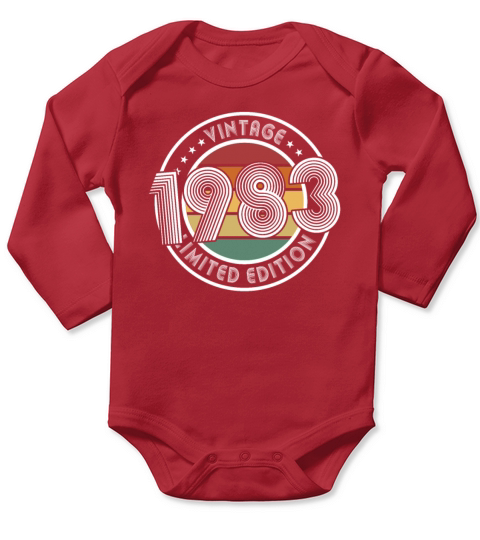 40th birthday vintage 1983 limited edition Long Sleeve Baby One-Piece