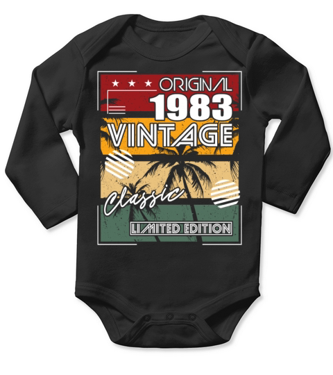 40th birthday vintage 1983 original classic 1983 Long Sleeve Baby One-Piece