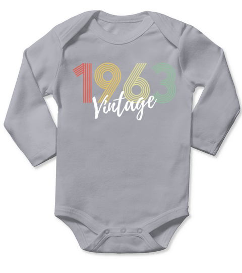 60 Years Vintage 1963 Retro 60th Birthday Long Sleeve Baby One-Piece