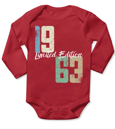 60 Years Vintage 1963 Retro 60th Birthday Long Sleeve Baby One-Piece