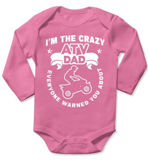 all terrain vehicles Crazy DAD theme vintage style Long Sleeve Baby One-Piece