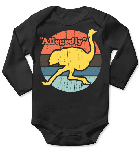Allegedly Ostrich Vintage Distressed Long Sleeve Baby One-Piece