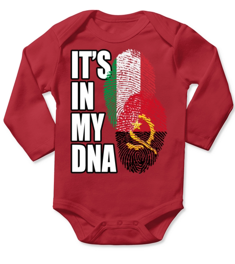 Angolan And Italian Mix Heritage DNA Flag Long Sleeve Baby One-Piece