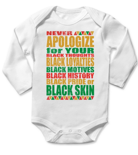 Back Roots Pride Black History Month Long Sleeve Baby One-Piece