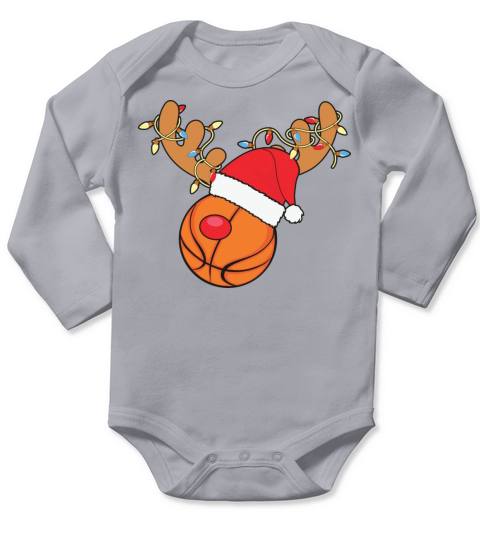 Basketball Football Christmas Hat Lights Long Sleeve Baby One-Piece
