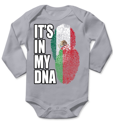 Belarusian And Mexican Mix Heritage DNA Flag Long Sleeve Baby One-Piece