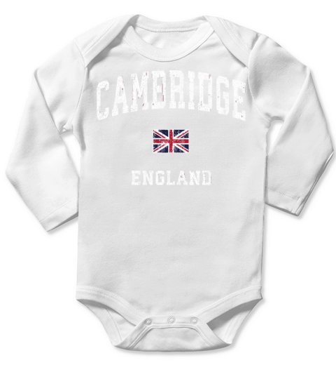 Cambridge England Vintage Athletic Sports Design Long Sleeve Baby One-Piece