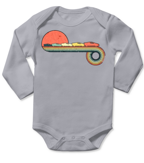 Car Sportscar Retro Vintage Sunset Rainbow Color Long Sleeve Baby One-Piece