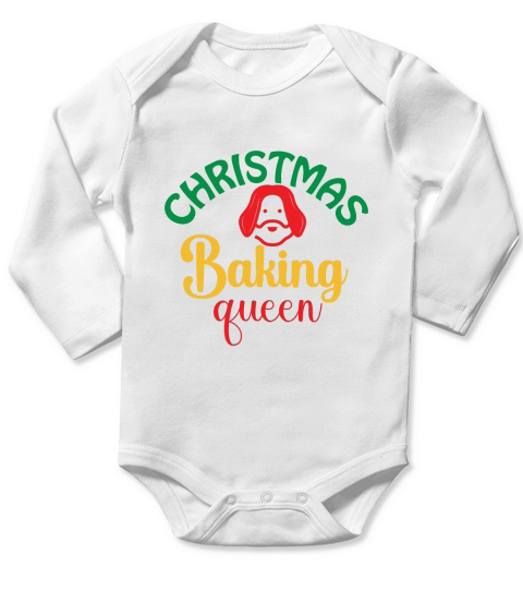 Christmas baking queen Long Sleeve Baby One-Piece