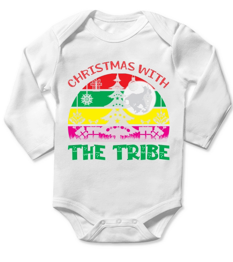 Christmas with the tribe christmas shirt Long Sleeve Baby One-Piece