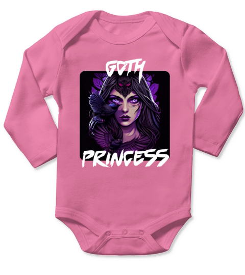 Digital Art Design Of A Goth Princess 6 Long Sleeve Baby One-Piece