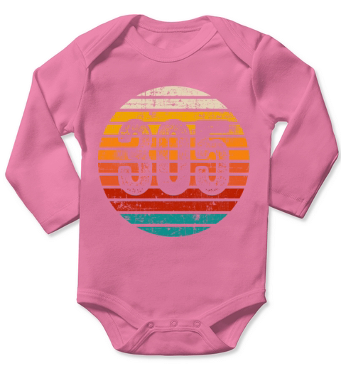 Distressed Vintage Sunset 305 Area Code Long Sleeve Baby One-Piece