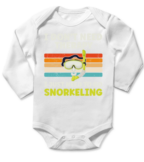 Funny Snorkeling Dive Design For Snorkeler Cool Long Sleeve Baby One-Piece