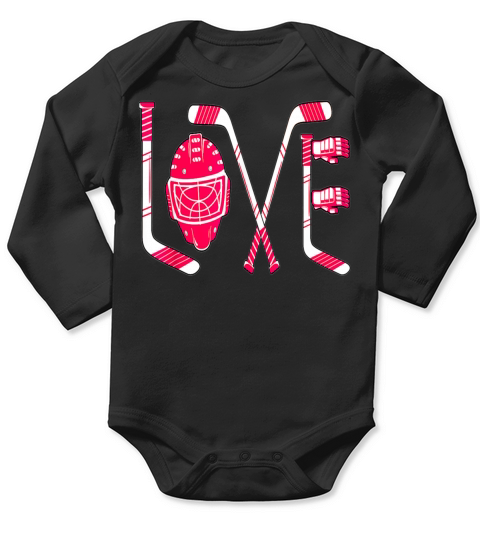 Funny Valentines Day Player Goalie Ice Hockey Long Sleeve Baby One-Piece