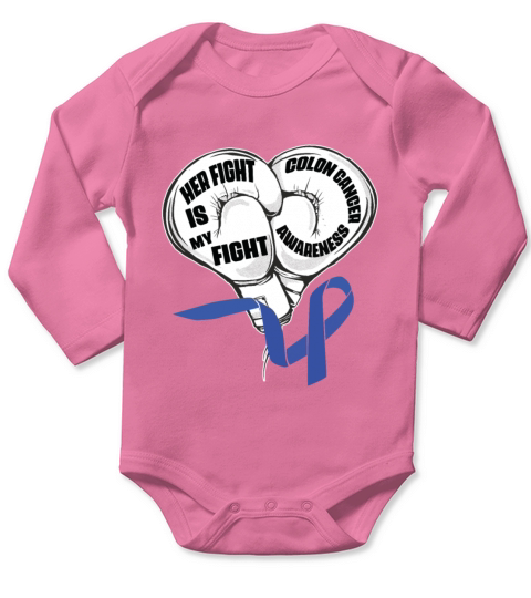 I Wear Blue Colon Cancer Awareness Survivor Long Sleeve Baby One-Piece