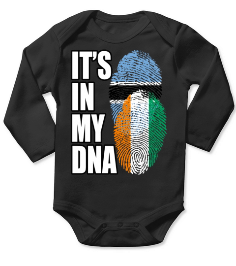 Ivorian And Botswanan Mix Heritage DNA Flag Long Sleeve Baby One-Piece