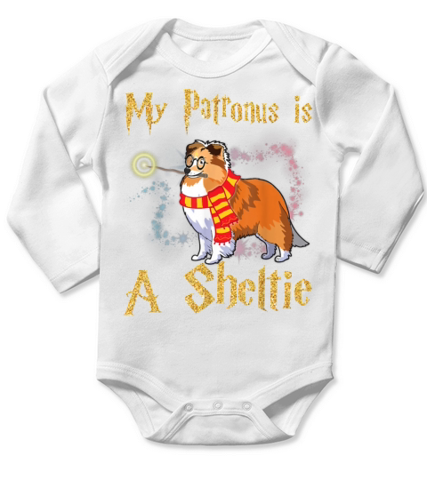 Patronut Sheltie Dog Vintage Retro Long Sleeve Baby One-Piece