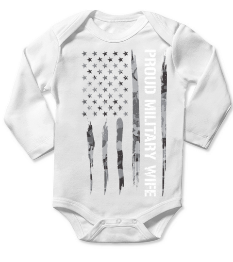 Proud Military Wife Long Sleeve Baby One-Piece