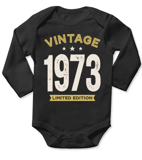 Vintage 1973 - 49th birthday Retro Classic Long Sleeve Baby One-Piece