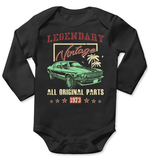 Vintage 1973 All Original Parts 45th Birthday Gift Long Sleeve Baby One-Piece