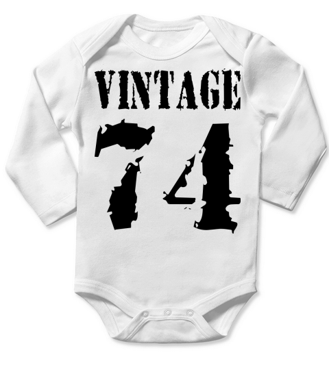 Vintage 1974 - Vintage 74 - Party Vector Long Sleeve Baby One-Piece